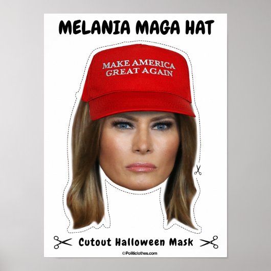 Poster Melania Trump MAGA Casquette Masque d'Halloween (Devant)