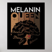 Poster Melanin Afro Queen Art de mots (Devant)