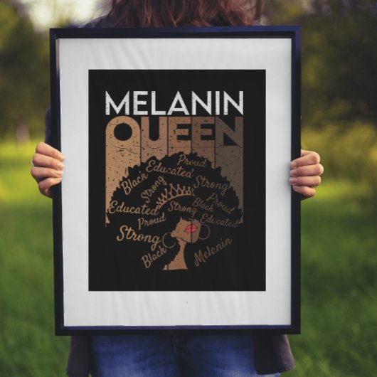 Poster Melanin Afro Queen Word Art