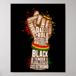 Poster Melanin Poing Papa Afro-Américain Noir Histo