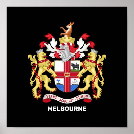 Poster Melbourne, Australie - blason (Devant)