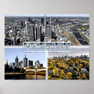 Poster Melbourne - Australie - Mosaïque -
