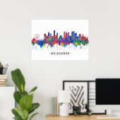 Poster Melbourne Australie Skyline (Bureau à domicile)