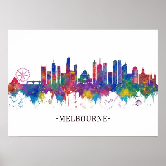 Poster Melbourne Australie Skyline (Devant)