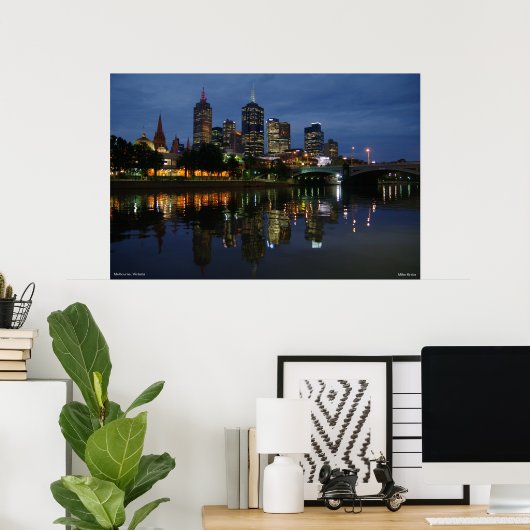 Poster Melbourne Skyline (Bureau à domicile)