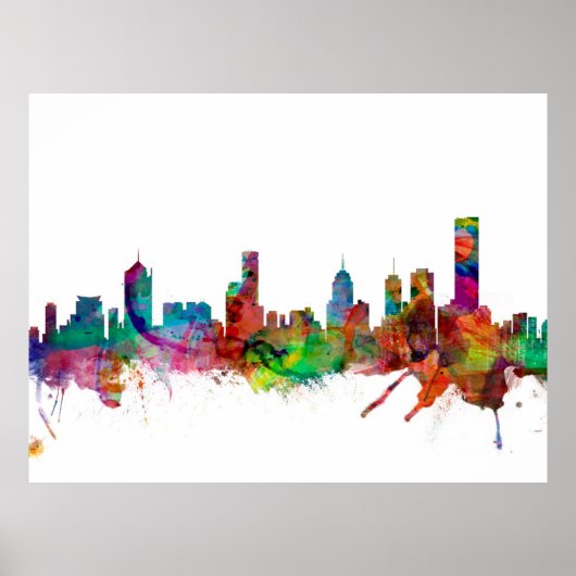 Poster Melbourne Skyline (Devant)