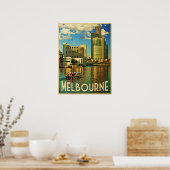 Poster Melbourne Skyline Australie (Cuisine)