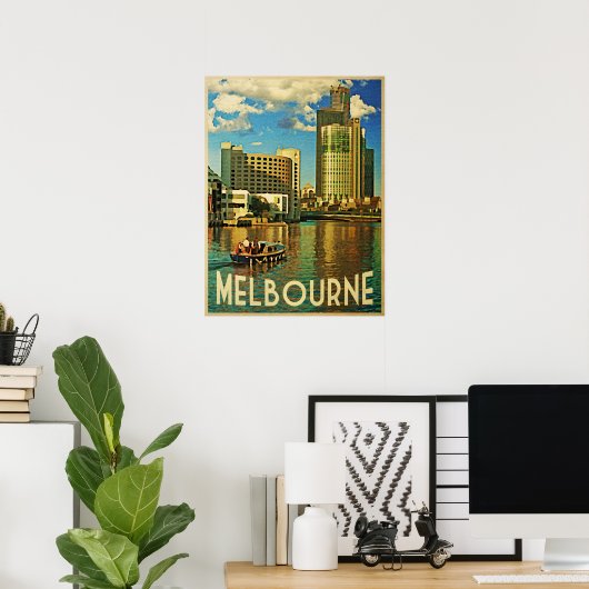 Poster Melbourne Skyline Australie (Bureau à domicile)