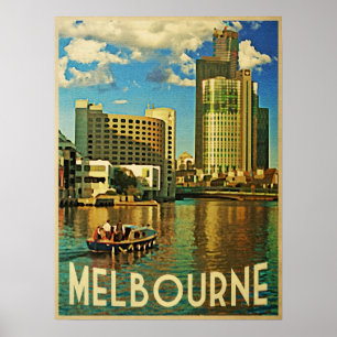 Poster Melbourne Skyline Australie
