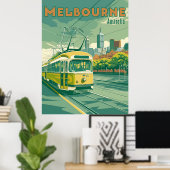 Poster Melbourne Souvenir | Tramway Vintage Melbourne (Bureau à domicile)