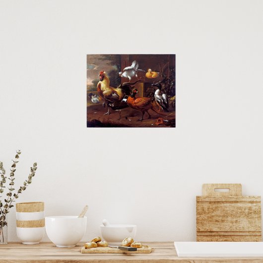 Poster Melchior d'Hondécoeter Chicken Yard (Cuisine)