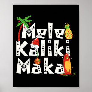 Poster Mele Kalikimaka Arbre de Noël Palmier Hawaïen Noël