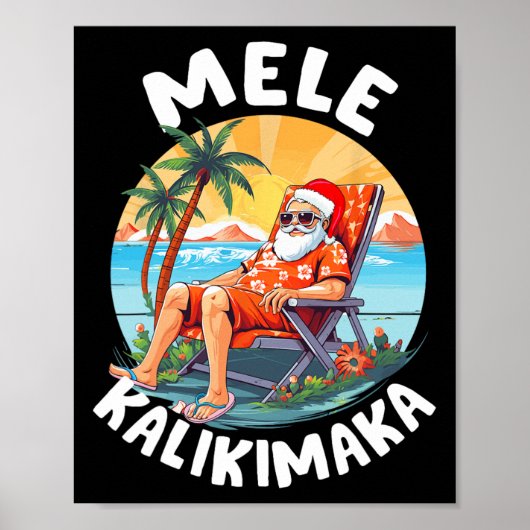 Poster Mele Kalikimaka Noël Hawaïen À Hawaii Sunba (Devant)