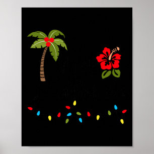 Poster Mele Kalikimaka Noël Tropical Noël Hawaïen