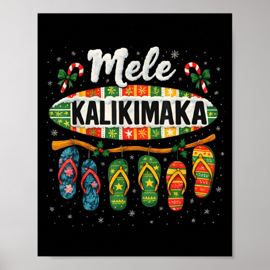 Poster Mele Kalikimaka Trocal Christmas Flip Flop  (Devant)