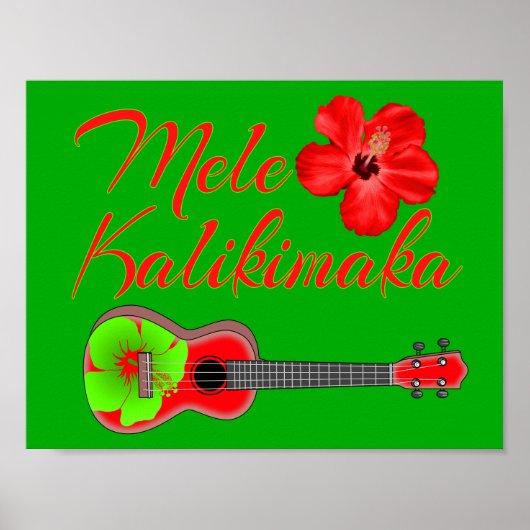 Poster Mele Kalikimaka Ukulele (Devant)