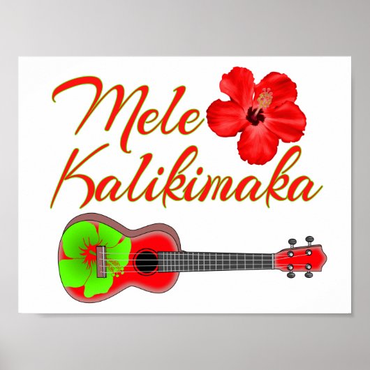 Poster Mele Kalikimaka Ukulele (Devant)