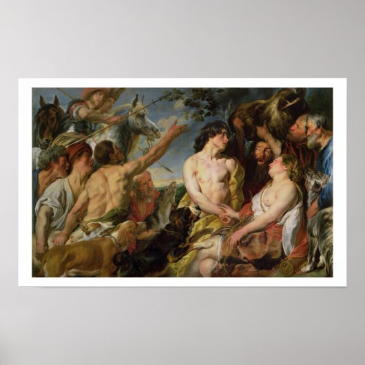 Poster Meleager et Atalanta (huile sur toile) (Devant)