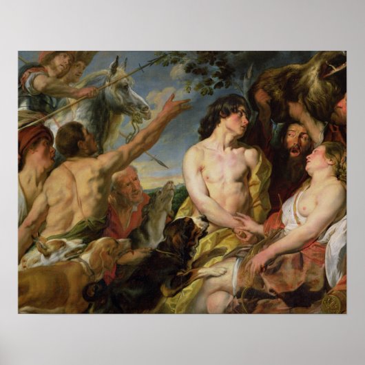Poster Meleager et Atalanta (huile sur toile) (Devant)