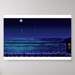 Poster Mélée quai de nuit L'île aux singes