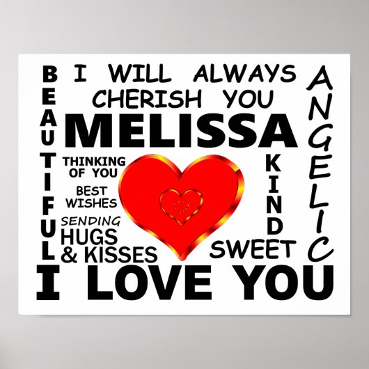 Poster Melissa I Love You (Devant)