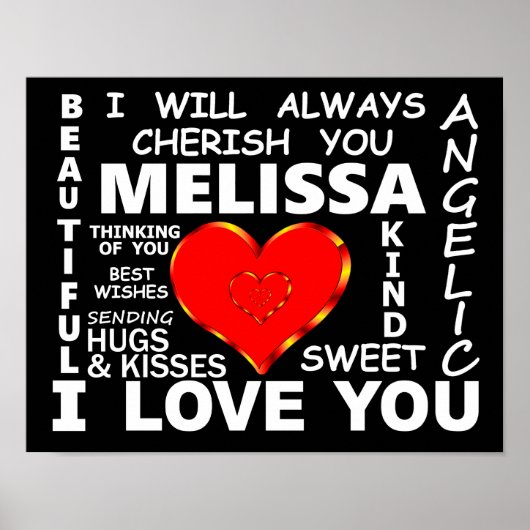 Poster Melissa I Love You (Devant)