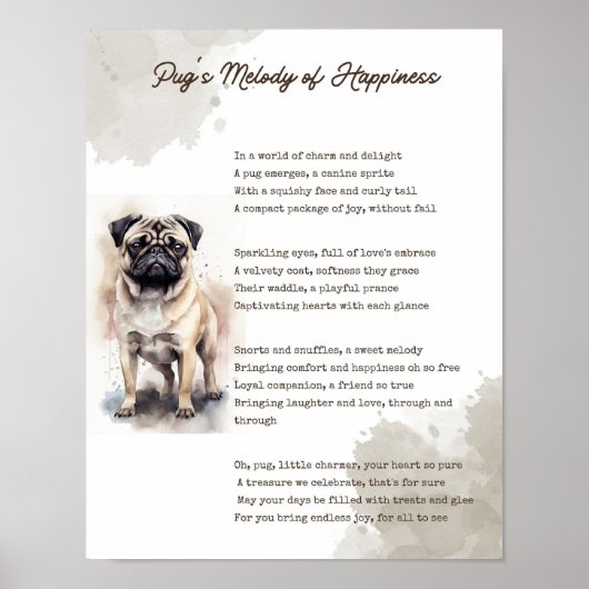 Poster Mélodie du bonheur de Pug (Devant)