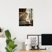 Poster Mélodie majestueuse : Chat persan sur le piano (Bureau à domicile)