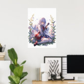 Poster Mélodies du jardin : Sérénité au milieu des fleurs (Bureau à domicile)