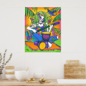 Poster "Melody" Rainbow Guitar Hippie Fairy (Cuisine)