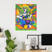 Poster "Melody" Rainbow Guitar Hippie Fairy (Bureau à domicile)