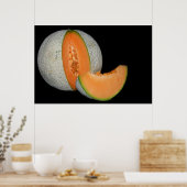 Poster Melon Cantaloupe tranché (Cuisine)