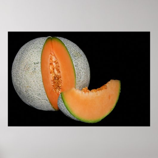 Poster Melon Cantaloupe tranché (Devant)