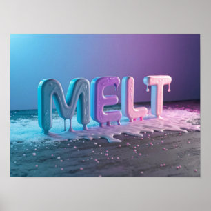 Poster MELT : Une typographie 3D Abstraite