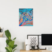 POSTER MELTED BEZIER GLITCH VERTICAL 02 (Bureau à domicile)
