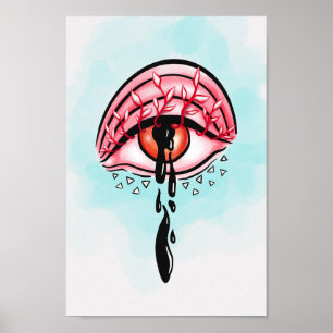Poster Melting Oeil Psychédélique Pastel Goth Art