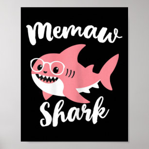 Poster Memaw Shark Fête des mères grand-mère drôle