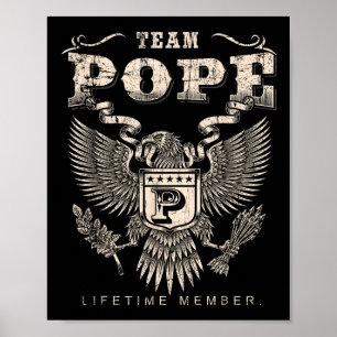 Poster Membre à vie de l'équipe Pope Nom de famille
