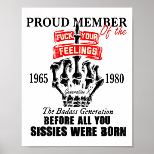 Poster Membre fier de la génération X mauvaise gen de 196
