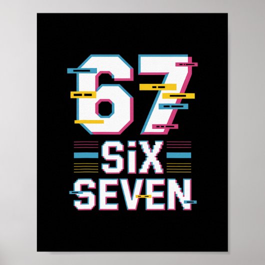 Poster Mème amusant 6 7 Six Sept  (Devant)