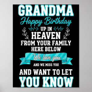 Poster Mémé anniversaire grand-parent mémorial heureux in