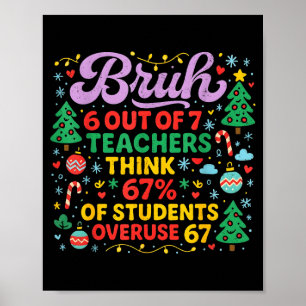Poster Mème Bruh 6 sur 7 enseignants 67 pour cent étudian