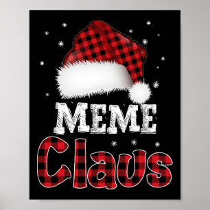 Poster Mème Claus Noël Red Plaid Pajama Family Match