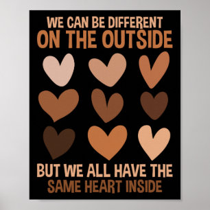 Poster Même cœur à l'intérieur Diversité Amour Unité Hist