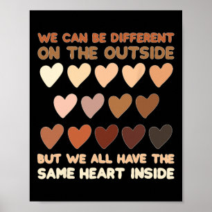 Poster Même cœur à l'intérieur Juneteenth Mois de l'histo