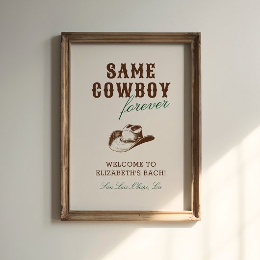 Poster Même Cowboy Forever Bachelorette Week-end