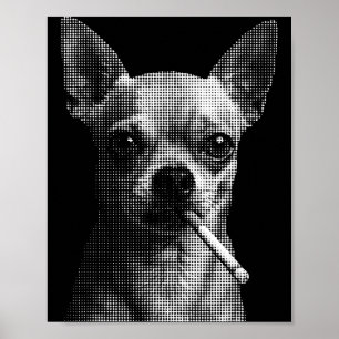 Poster Mème d'amour de chien chihuahua drôle fumant cigar
