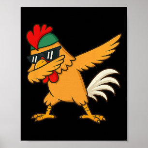 Poster Mème d'animation de poulet Dab Cadeaux drôles pour
