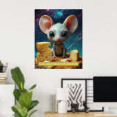 Poster Même dans l'espace, le fromage est hors de ce mond (Bureau à domicile)