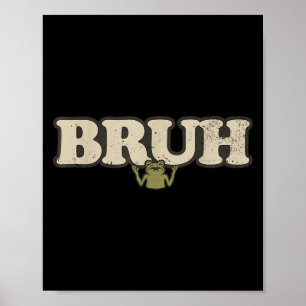 Poster Meme d'attitude de grenouille vintage drôle - Gren